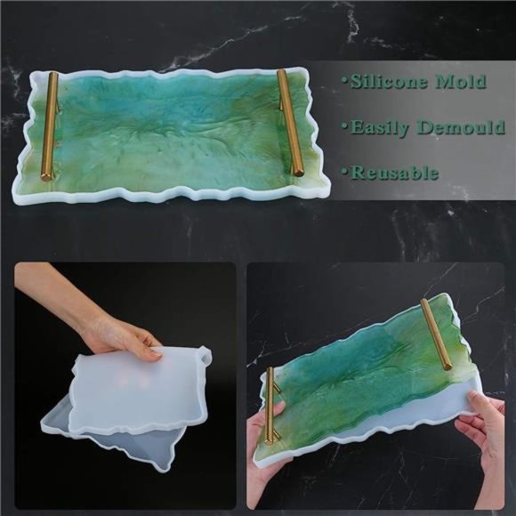 Resin Mold, Fixm Molds for Resin Casting Silicone Mold Tray with 1pcs Geode Tray - Picture 6 of 7